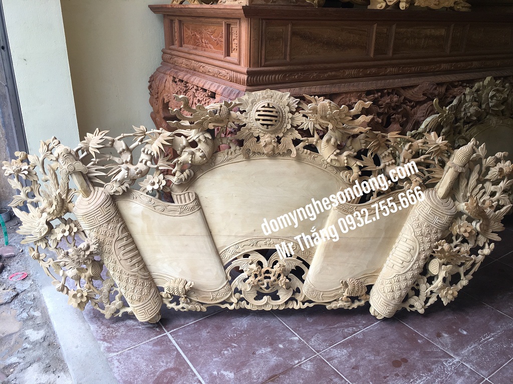 Mẫu Cuốn Thư Cau đối Bằng Gỗ đẹp Cho Thờ Gia Tien Nha Thờ Họ đồ Thờ Tượng Phật Xuan Thắng