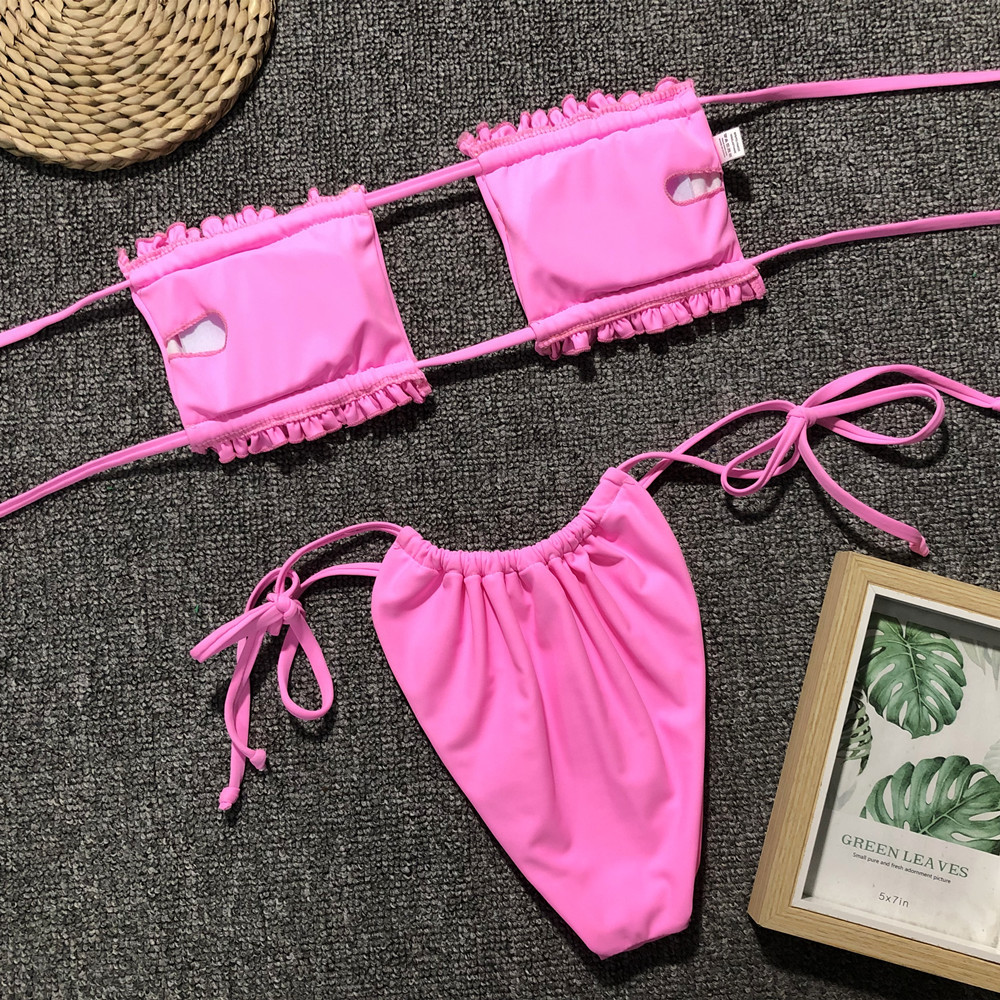 Bikini 2 mảnh buộc dây dúm