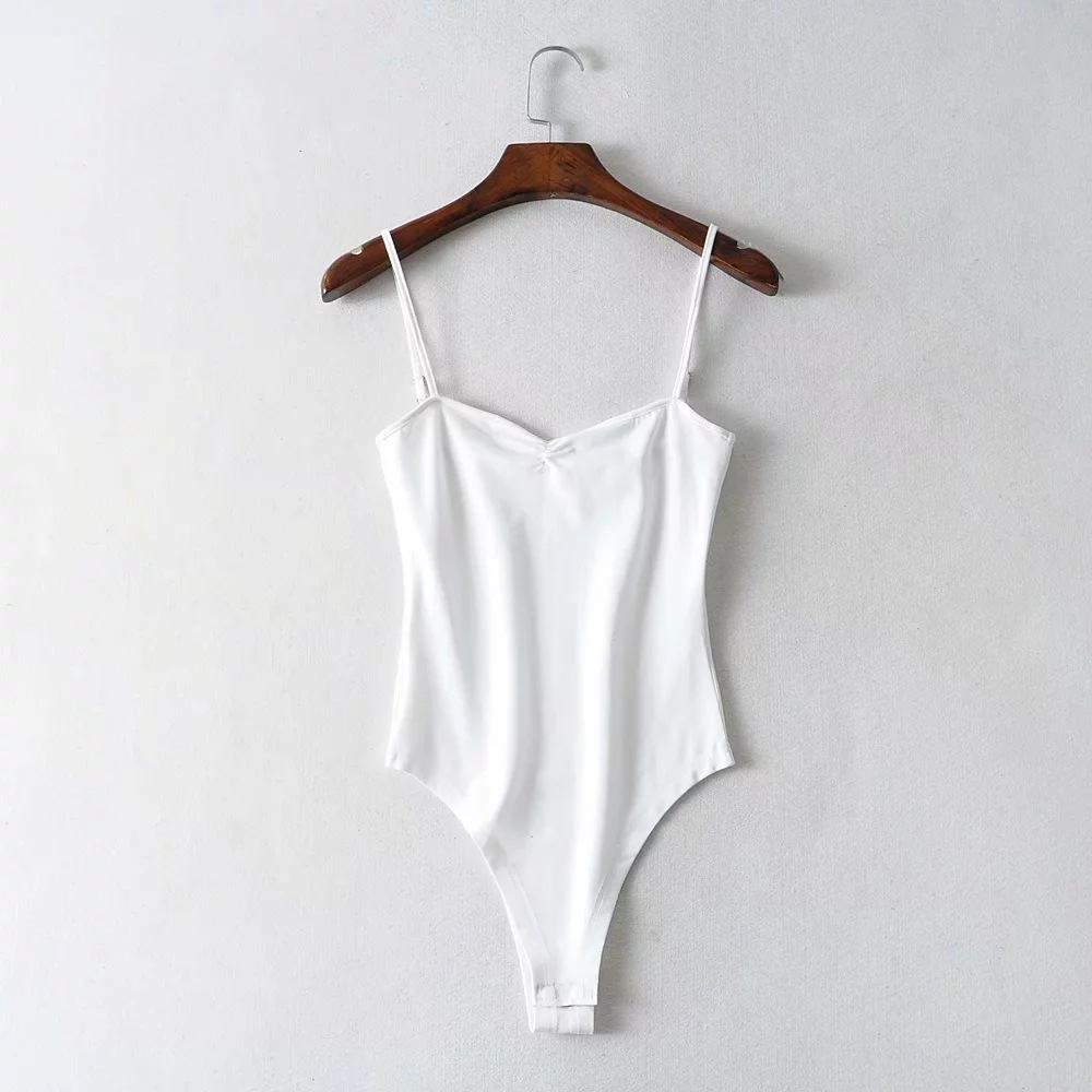 Bodysuit 2 dây trơn dễ phối đồ