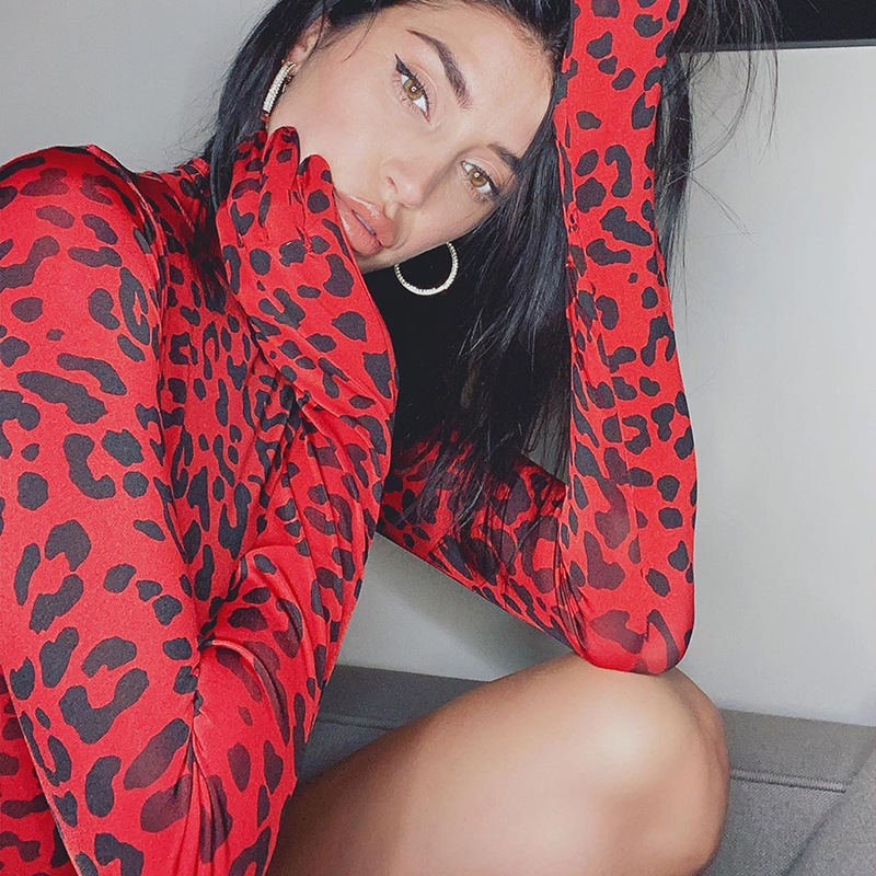 Bodysuit dài tay da báo