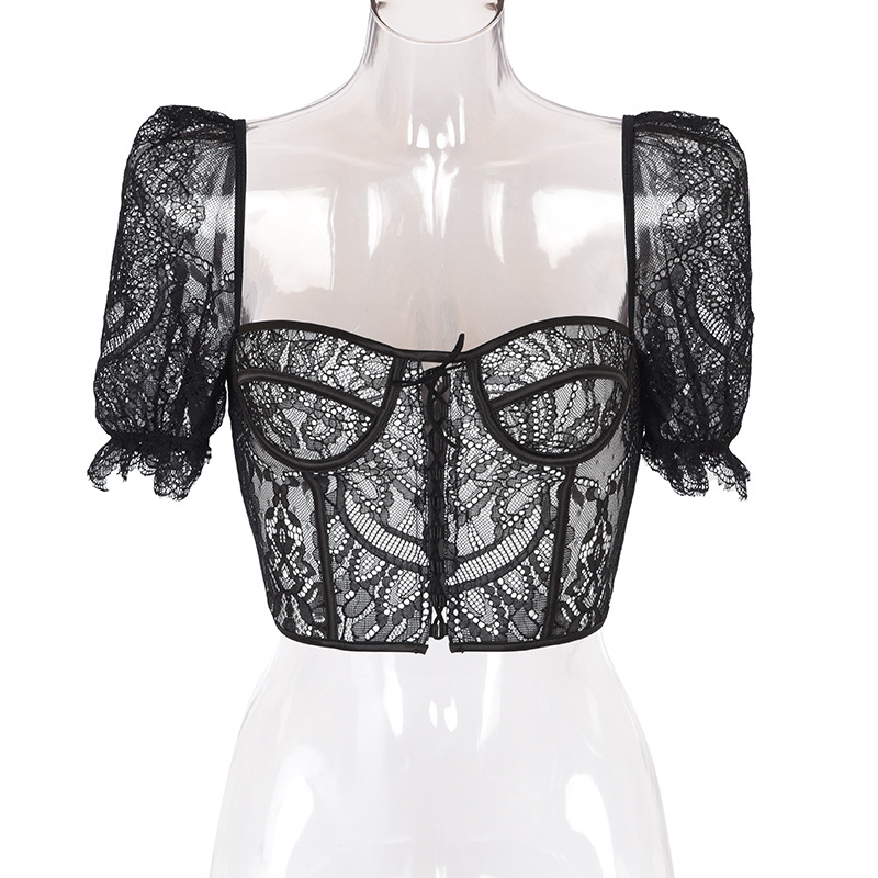 Áo Croptop ren tay lỡ
