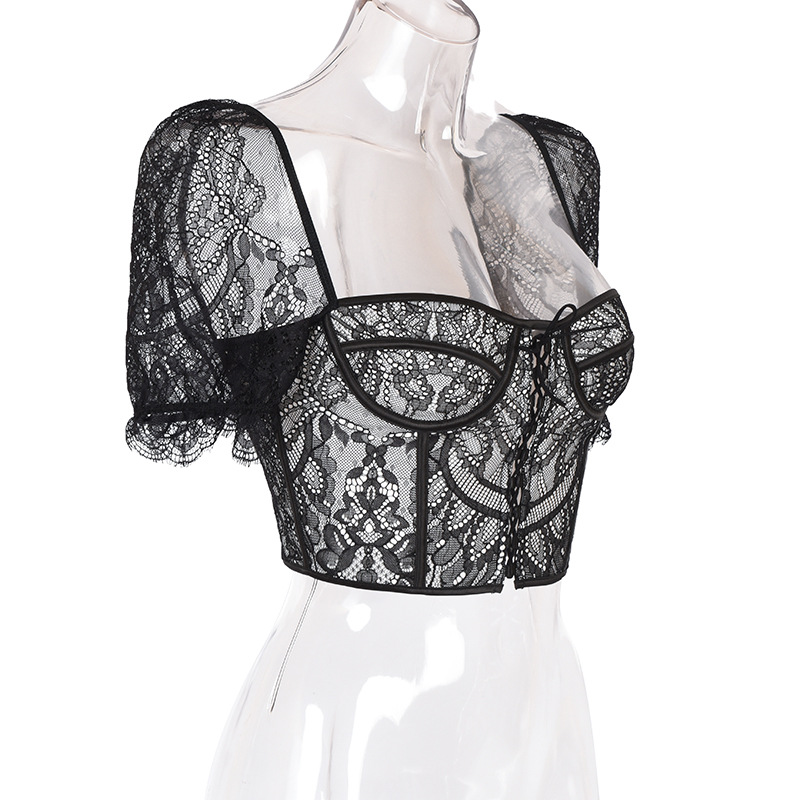 Áo Croptop ren tay lỡ