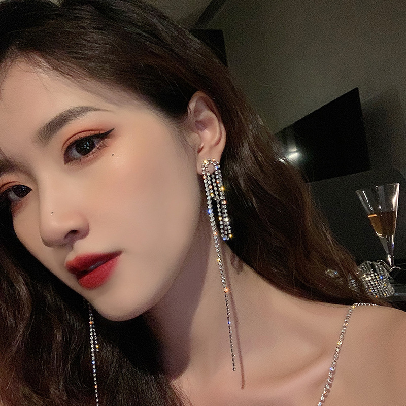 Bông tai bạc dài cuộn tròn