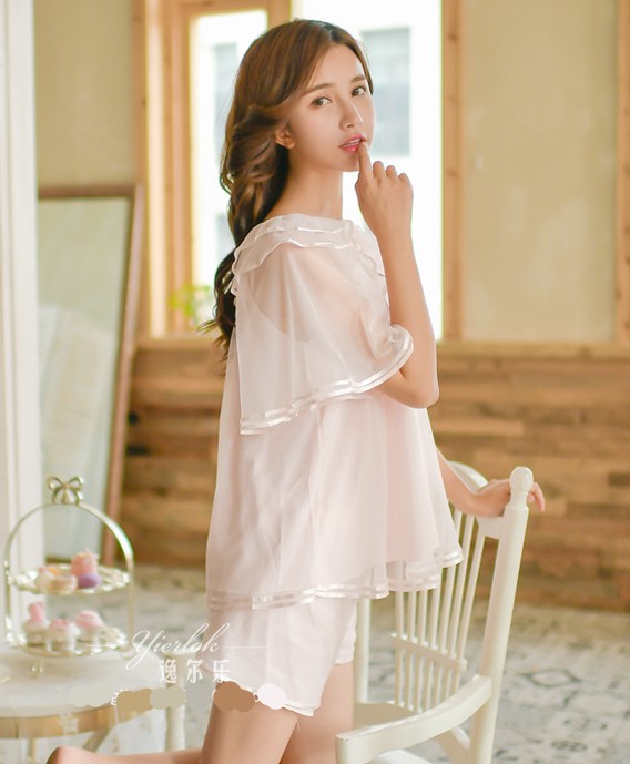 pijama cộc tay voan kính