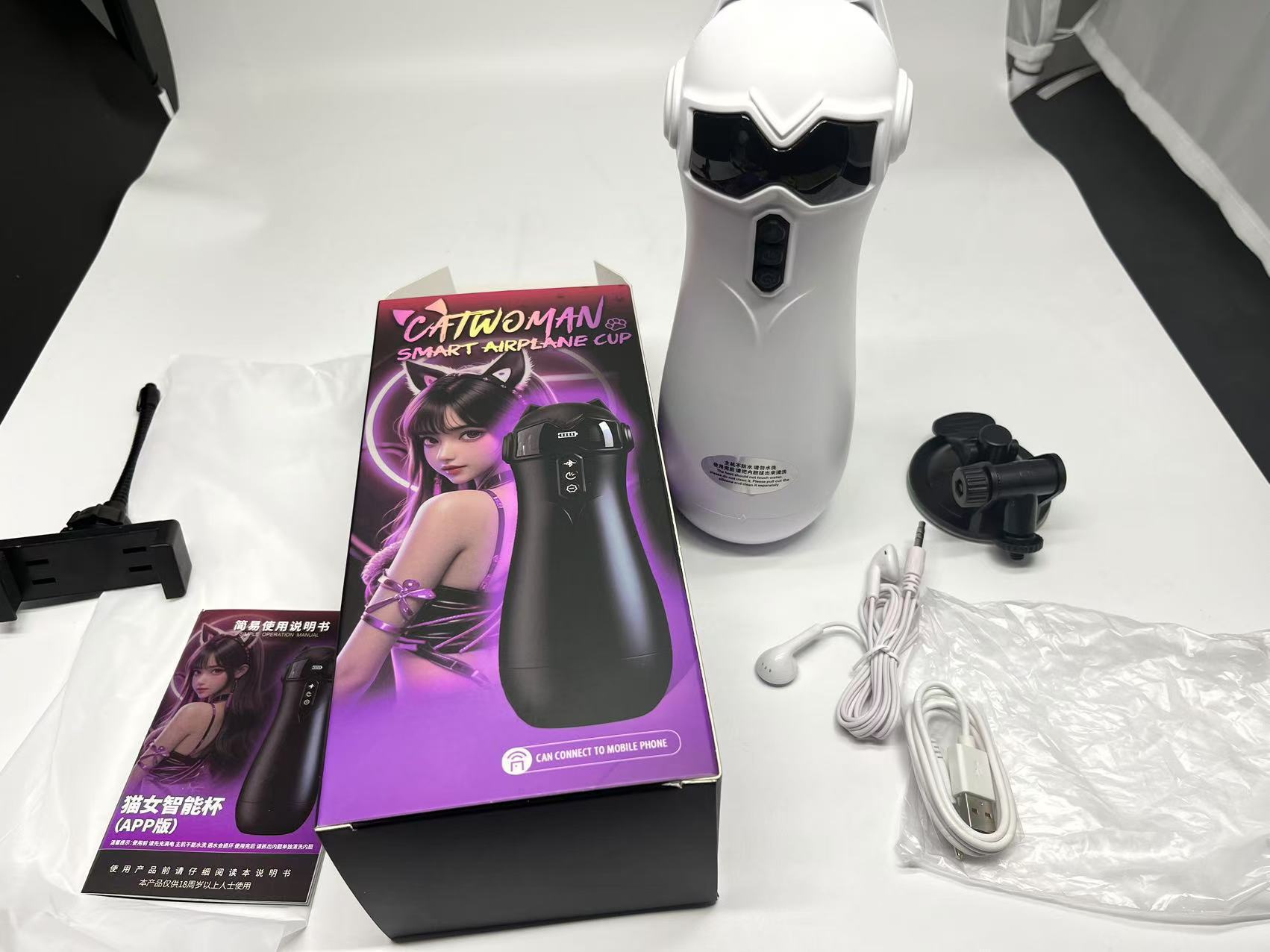 Âm đạo giả gắn tường Secret Cat rung rên mút kết nối Bluetooth