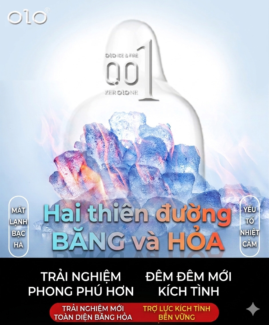 Bao Cao Su OLO Ice & Fire 001 Siêu Mỏng Hiệu Ứng Băng Lửa