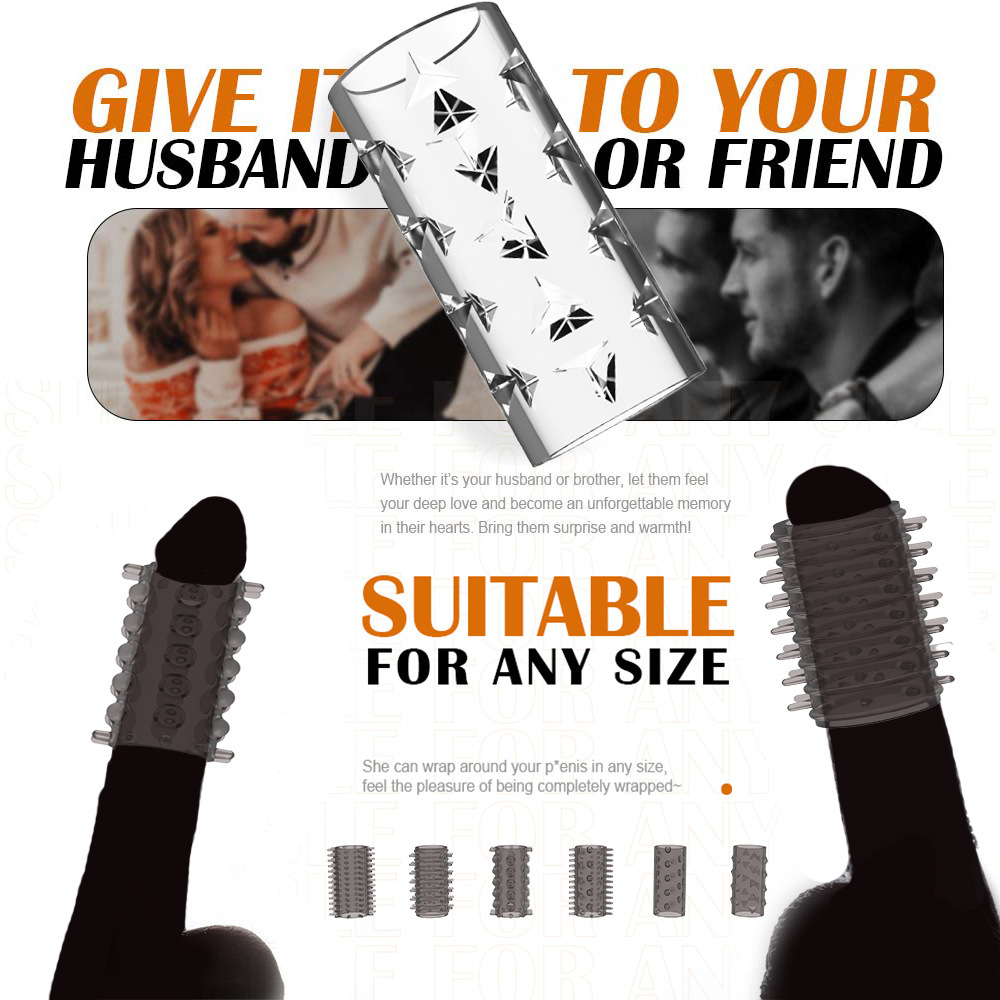 Bộ 6 bao đôn dương vật Silicone có gai gân núm tăng kích thước và khoái cảm