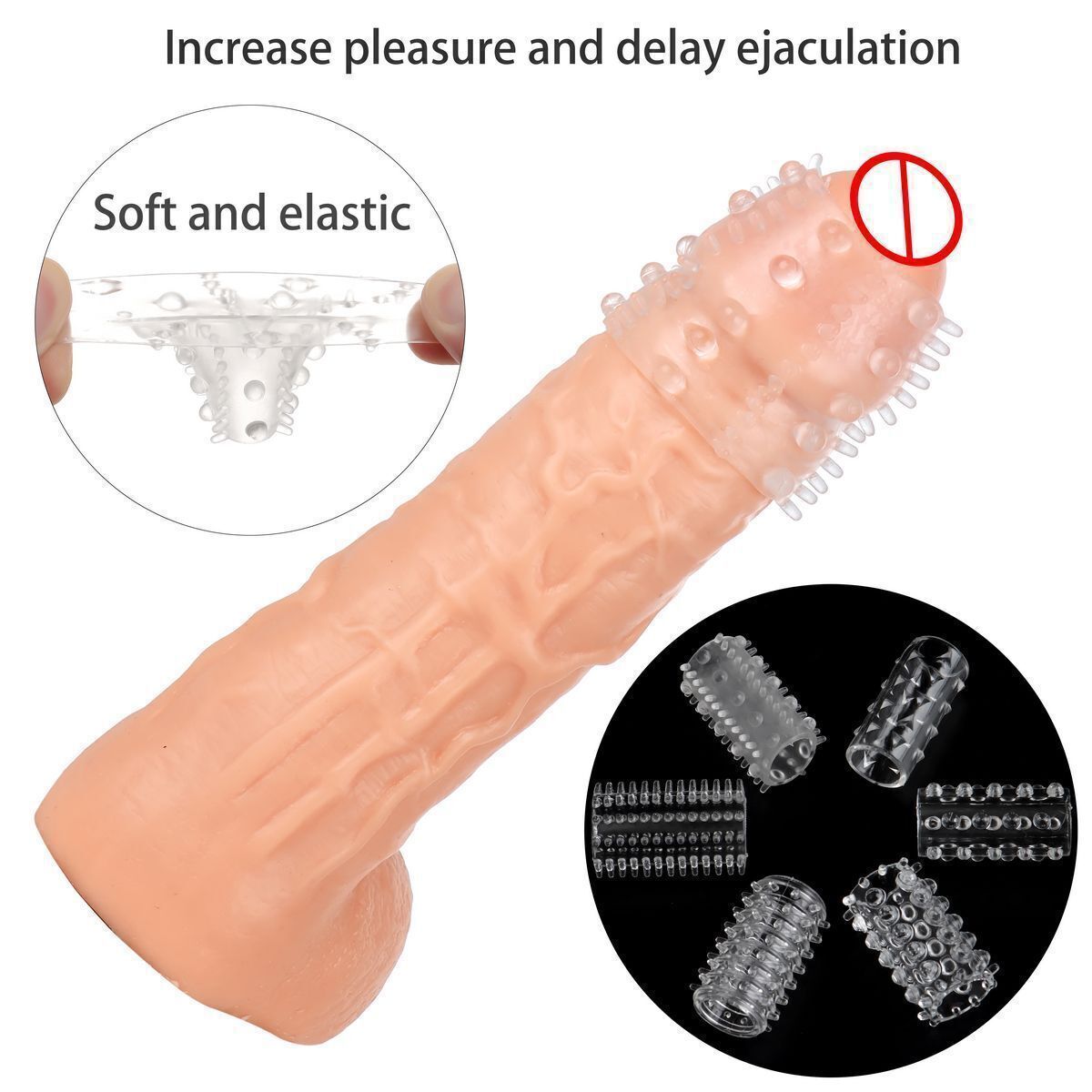 Bộ 6 bao đôn dương vật Silicone có gai gân núm tăng kích thước và khoái cảm