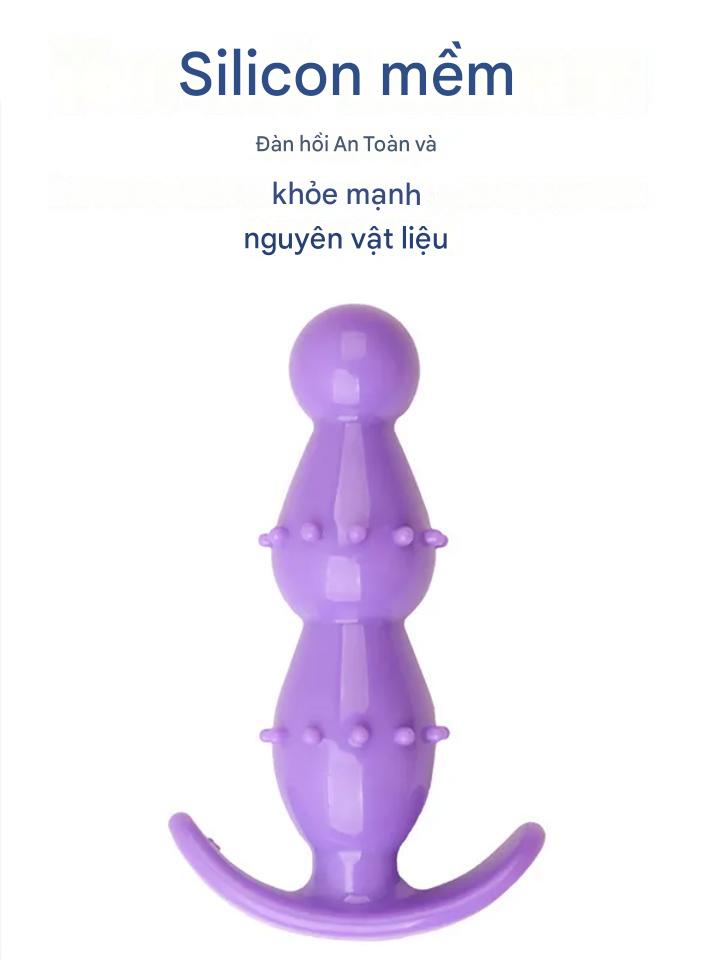 Butt Plug Silicon gai 3 tầng có đế mỏ neo