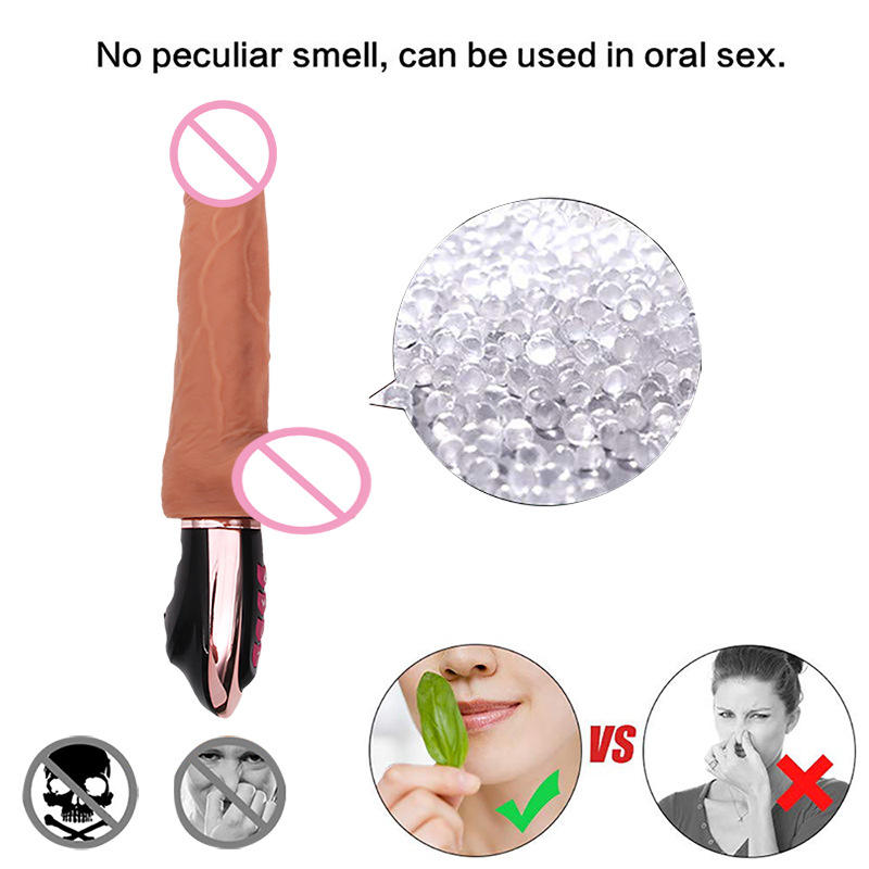 Dildo cầm tay rung thụt sưởi ấm mềm dẻo cỡ lớn