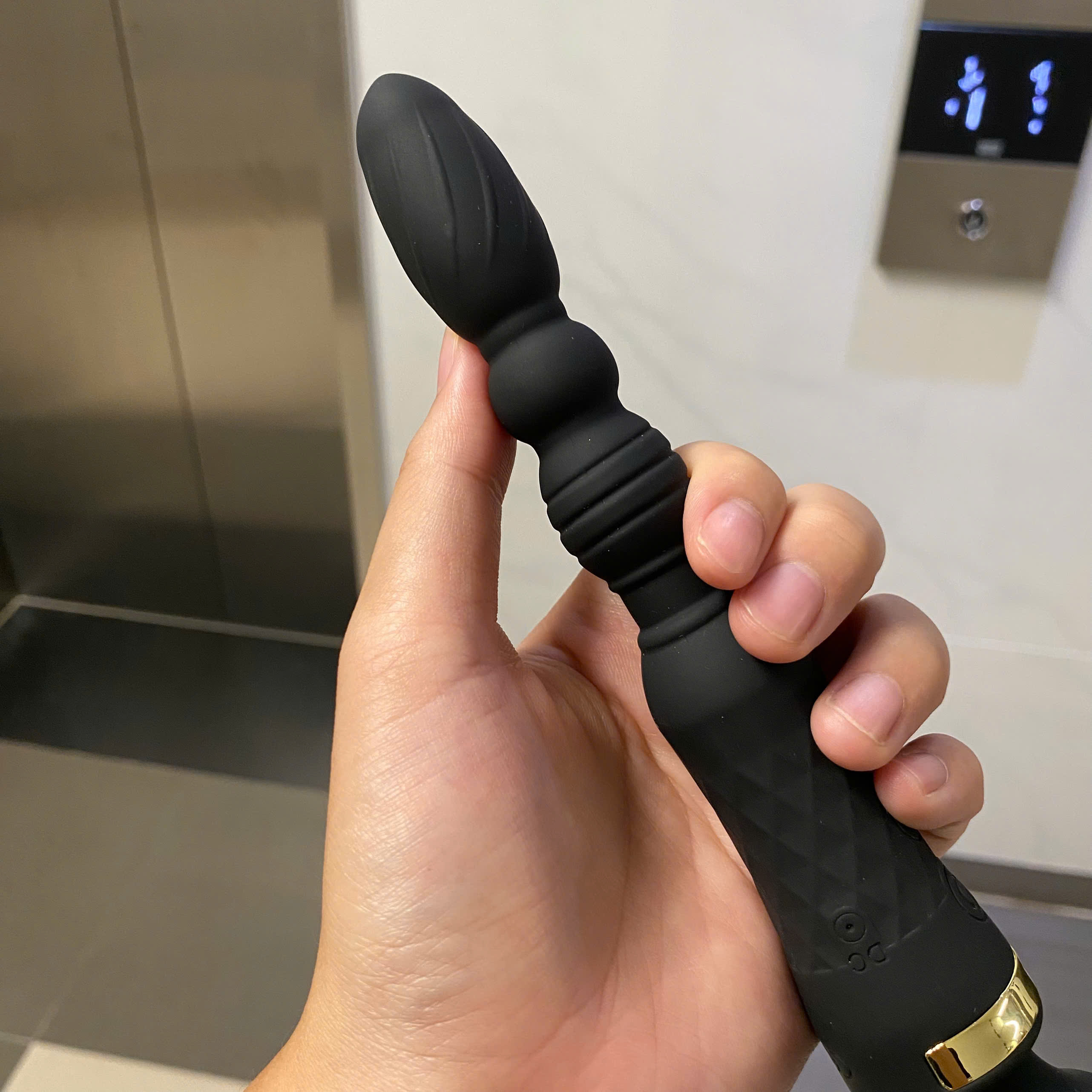 Dildo rung đôi silicone mềm nhiều chế độ rung hậu môn âm đạo