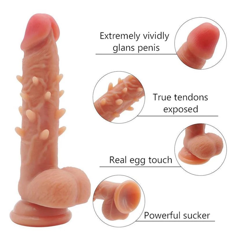 Dildo Rung Thụt Điều Khiển Từ Xa Có Gai Và Bi Silicon Cao Cấp
