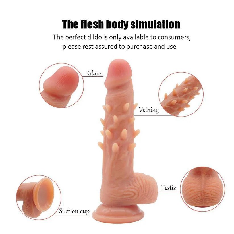 Dildo Rung Thụt Điều Khiển Từ Xa Có Gai Và Bi Silicon Cao Cấp