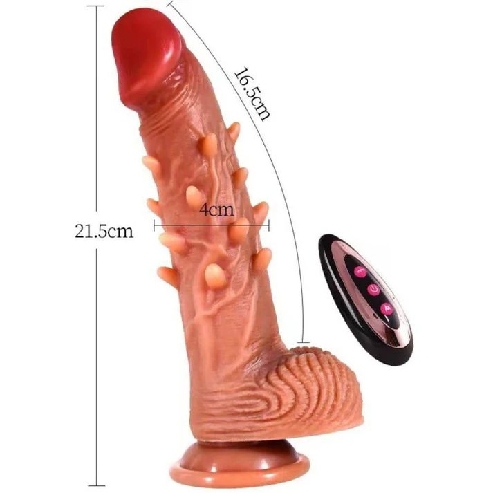 Dildo Rung Thụt Điều Khiển Từ Xa Có Gai Và Bi Silicon Cao Cấp