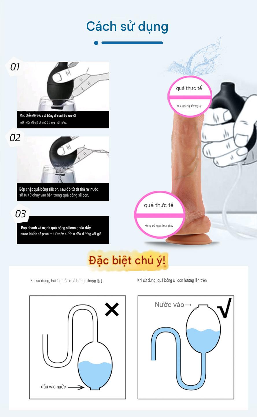 Dương vật giả bắn nước Sameyo Liquid Silicone Body-safe 8 inch