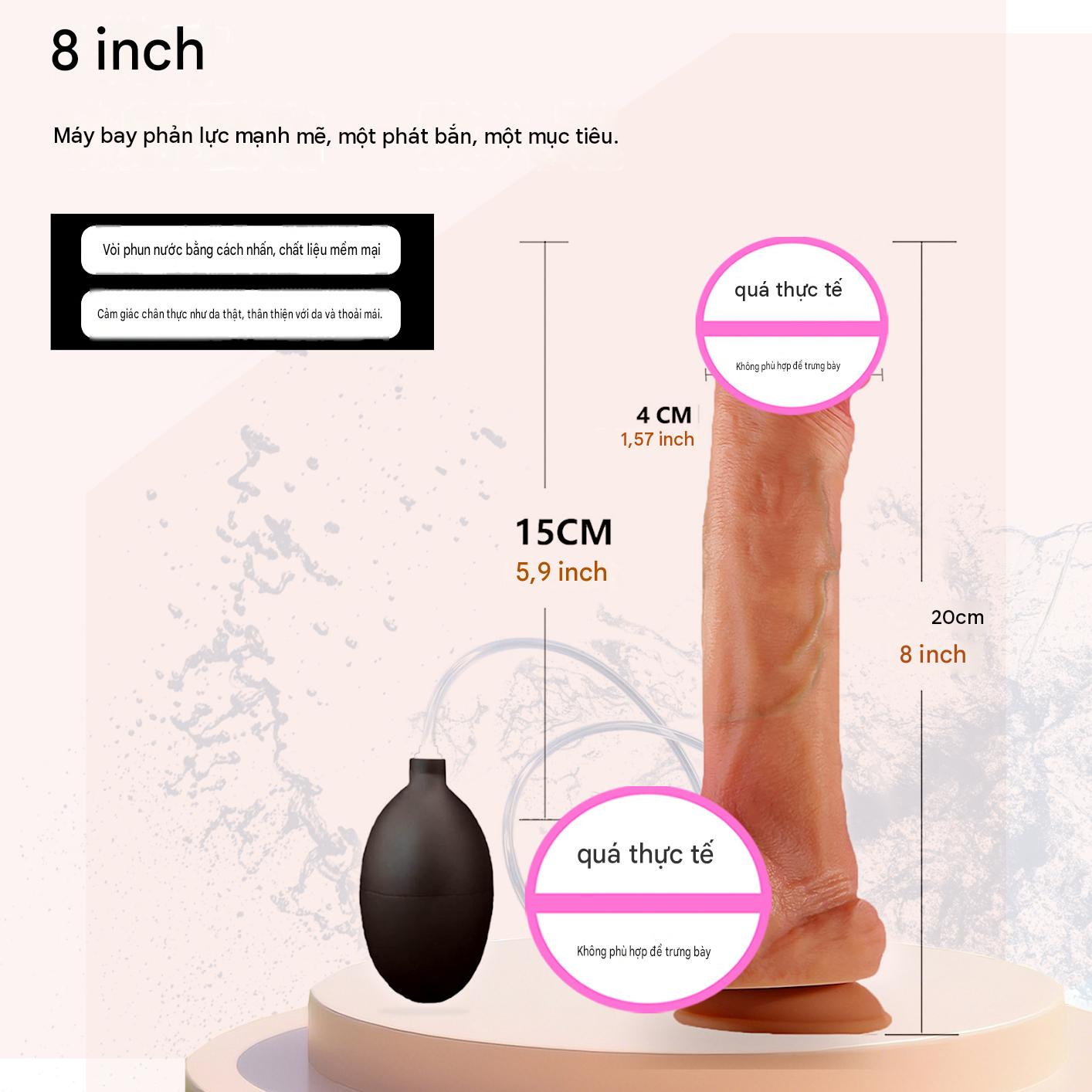 Dương vật giả bắn nước Sameyo Liquid Silicone Body-safe 8 inch