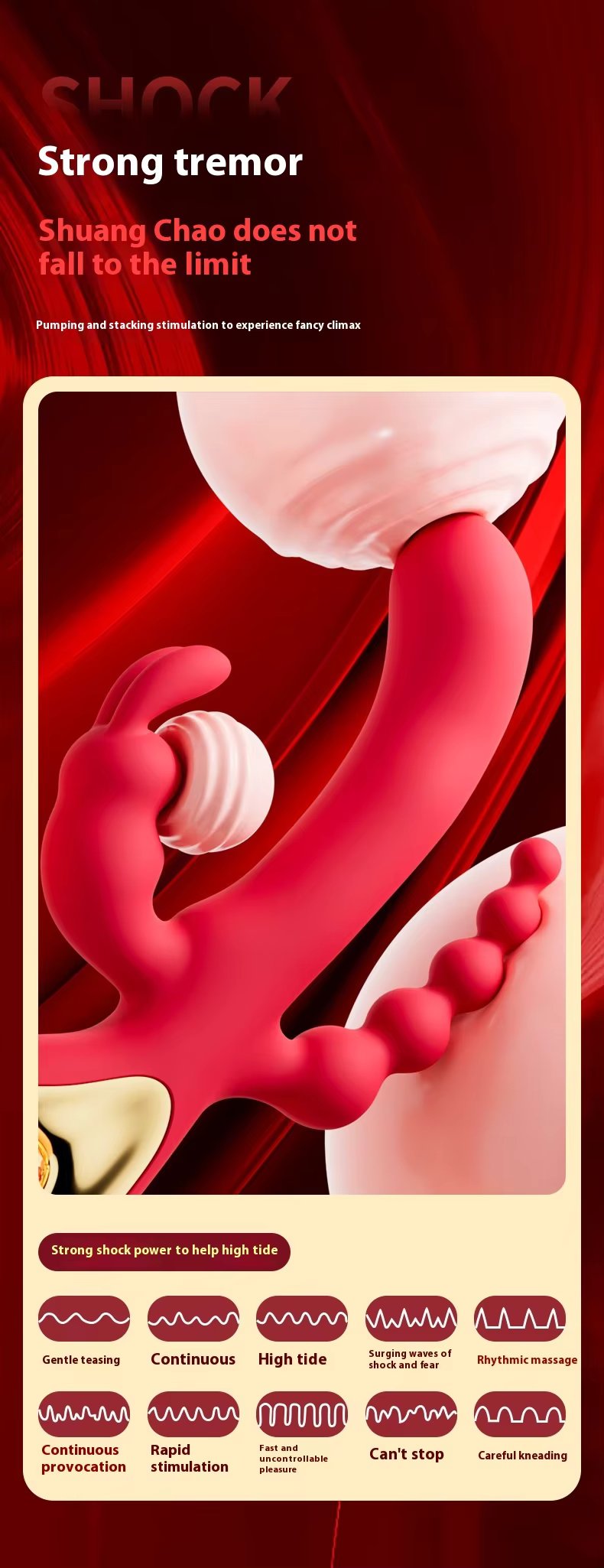 Máy rung 3 đầu điểm G âm đạo hậu môn silicon sạc pin