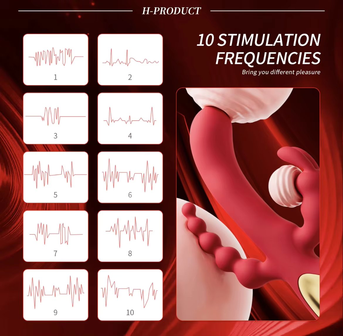 Máy rung 3 đầu điểm G âm đạo hậu môn silicon sạc pin