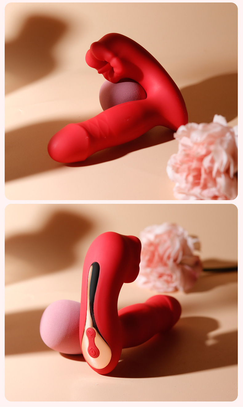 Máy rung Big Mouth Telescopic thụt liếm tỏa nhiệt điều khiển qua App