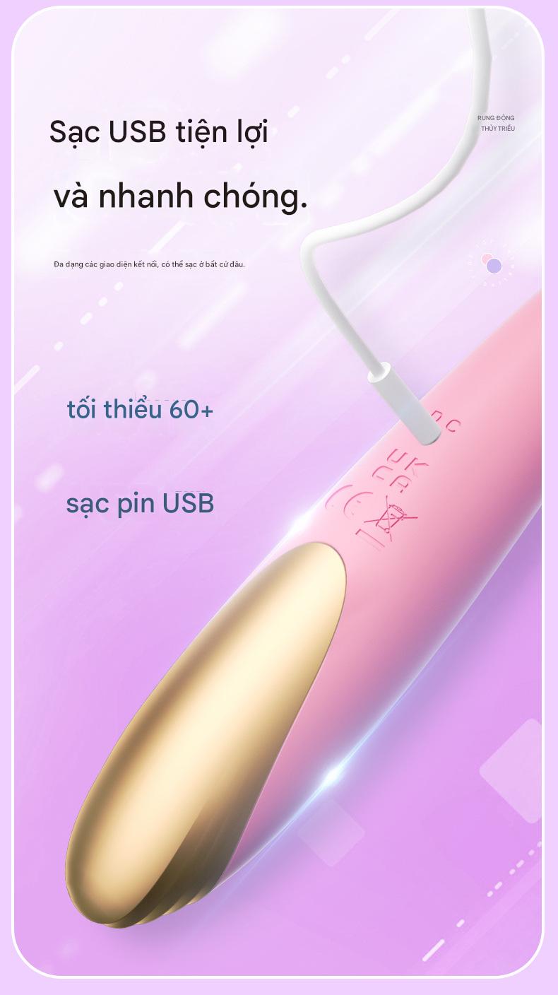 Máy Rung Rabbit Love Vibrator 2 Đầu Rung Mạnh Đa Tần Số Silicon Mềm