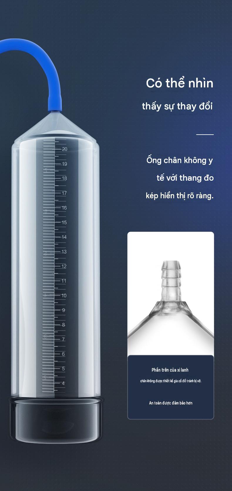 Máy tập dương vật bơm hút chân không tăng kích thước cơ chế tay bóp