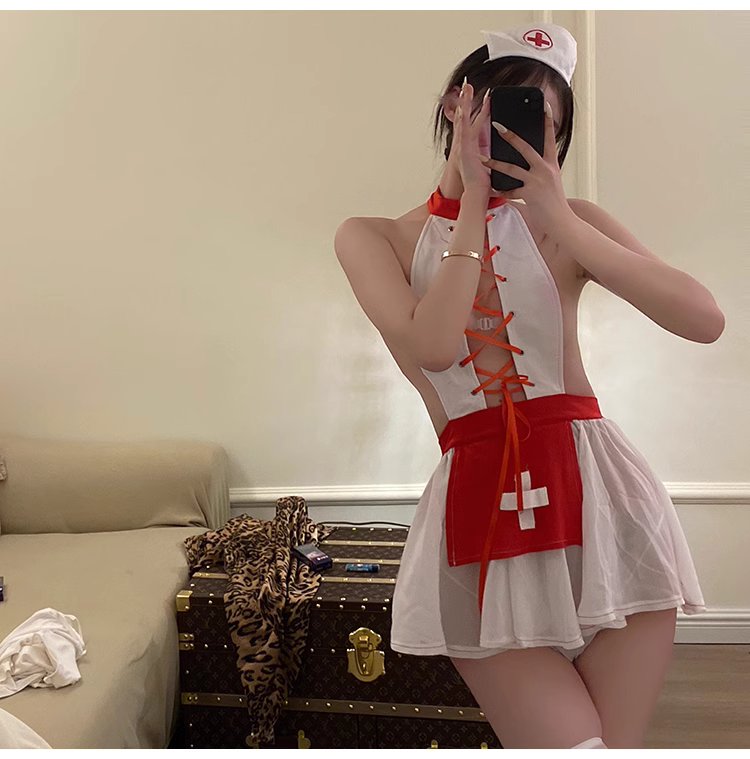 Váy ngủ Cosplay y tá đan ngực