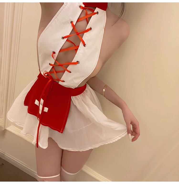 Váy ngủ Cosplay y tá đan ngực