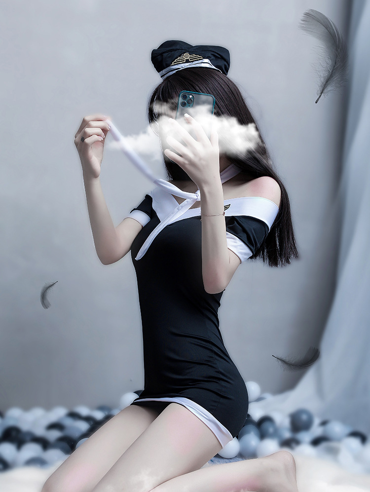 Váy ngủ sexy Cosplay hải quân đen