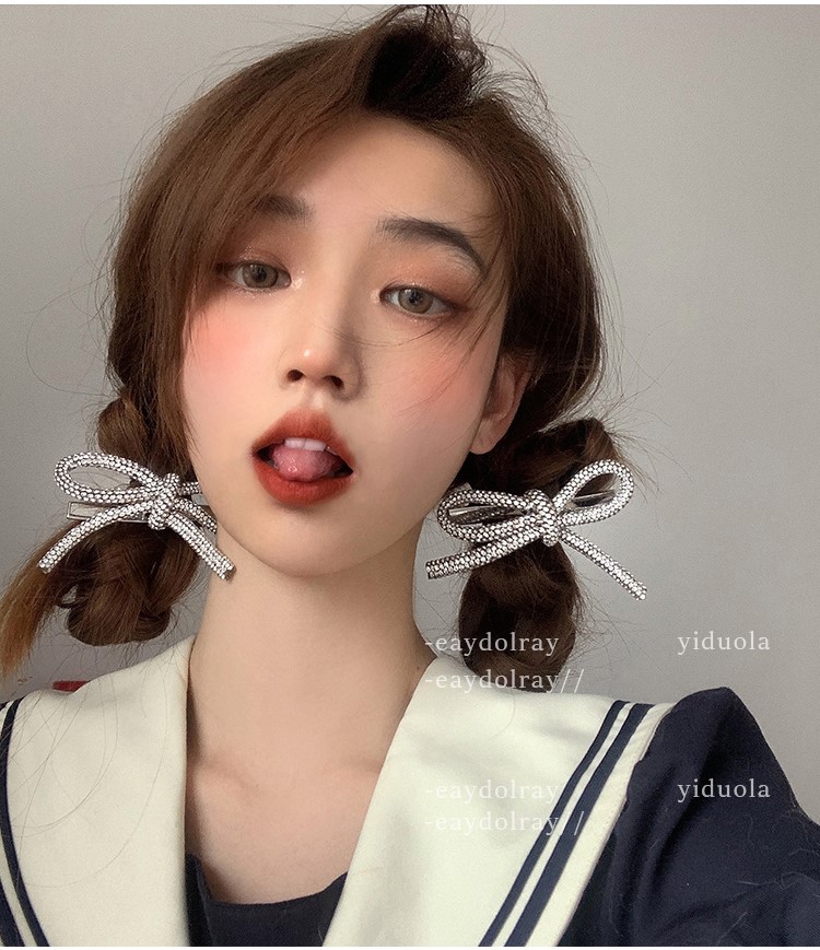 Cài tóc nơ đính đá