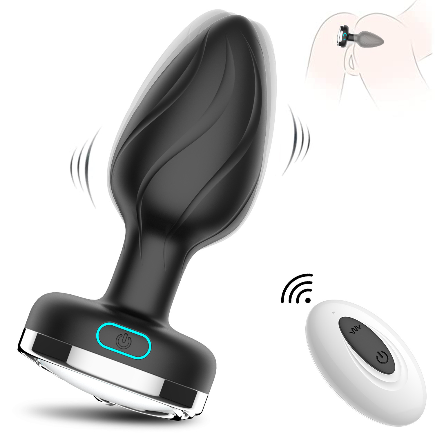 Phích cắm hậu môn đèn LED điều khiển từ xa