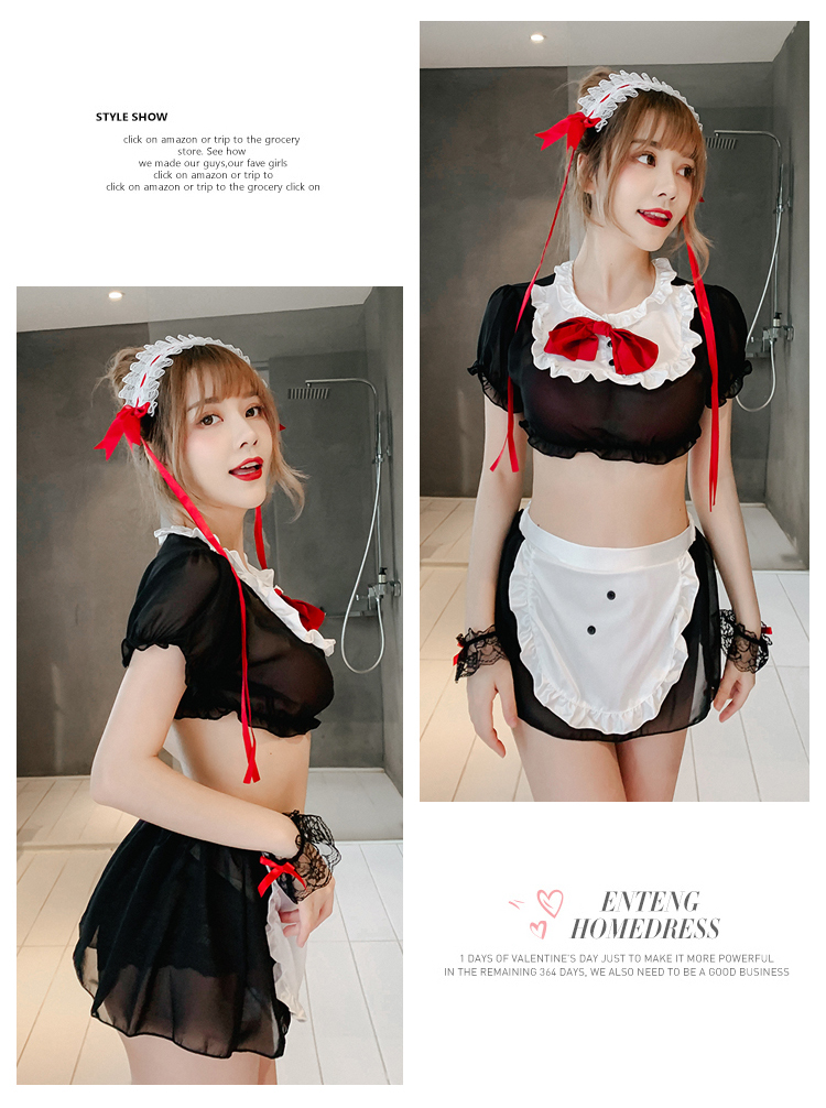 Váy ngủ Cosplay hầu gái 2 mảnh