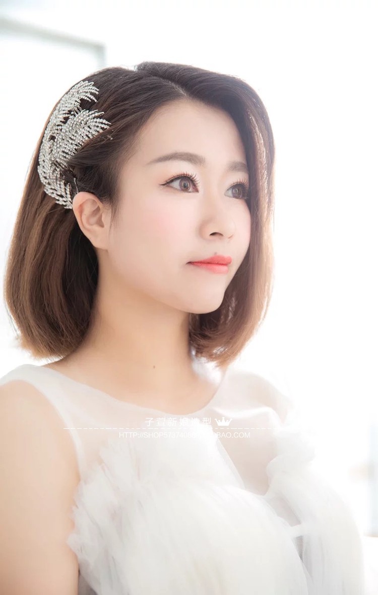 Cài tóc pha lê hình lá cây bông tuyết