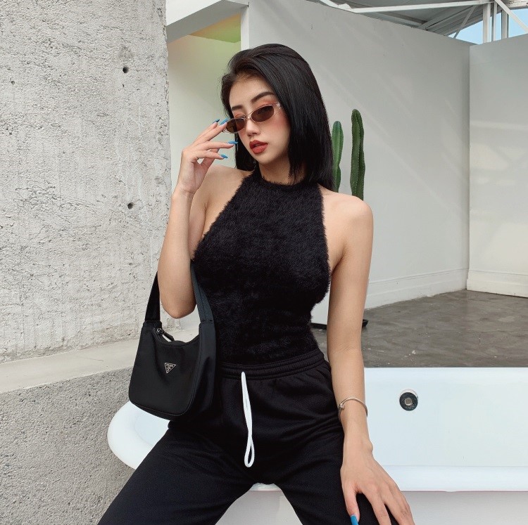 Áo Croptop len trơn