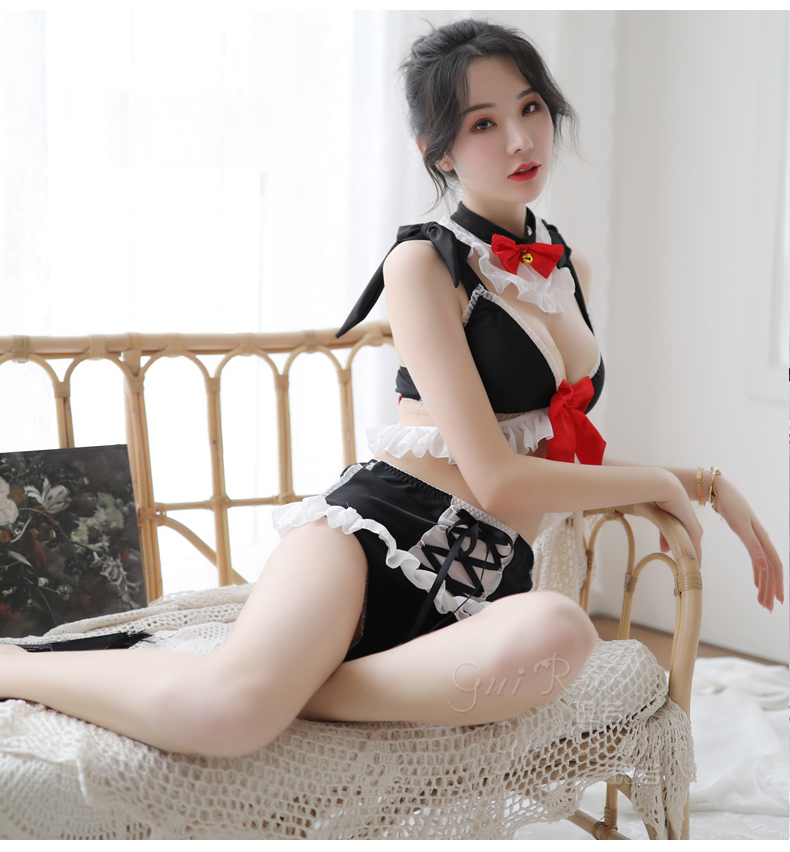 Đồ ngủ Cosplay giúp việc 2 mảnh nơ ngực