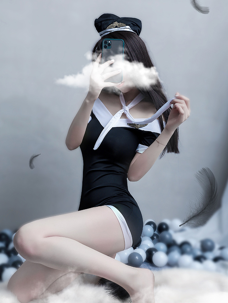 Váy ngủ sexy Cosplay hải quân đen