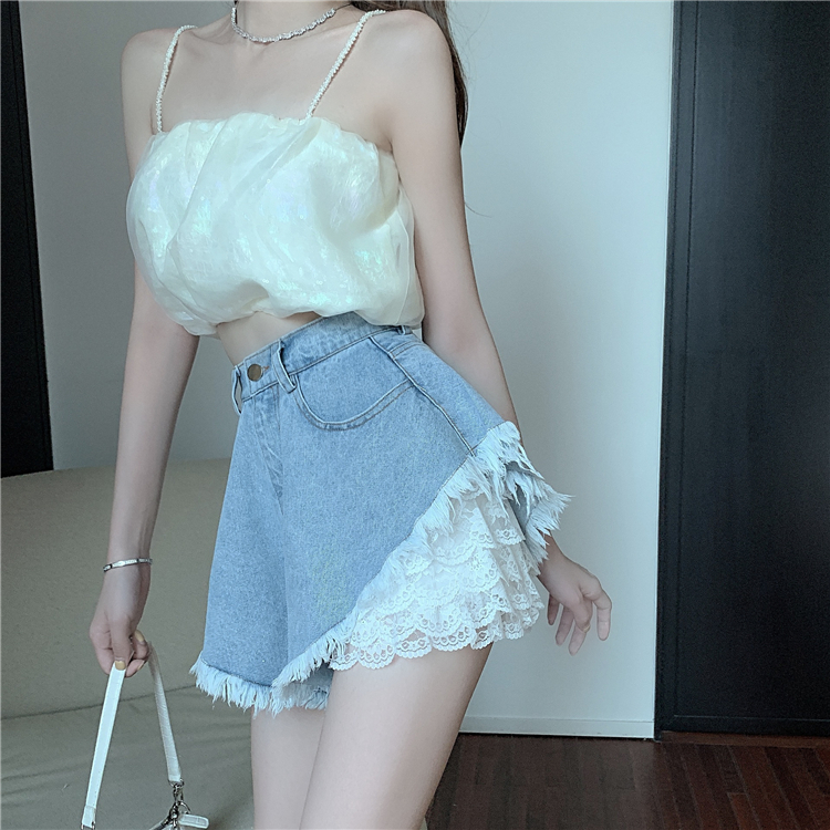 Quần bò chân váy lông