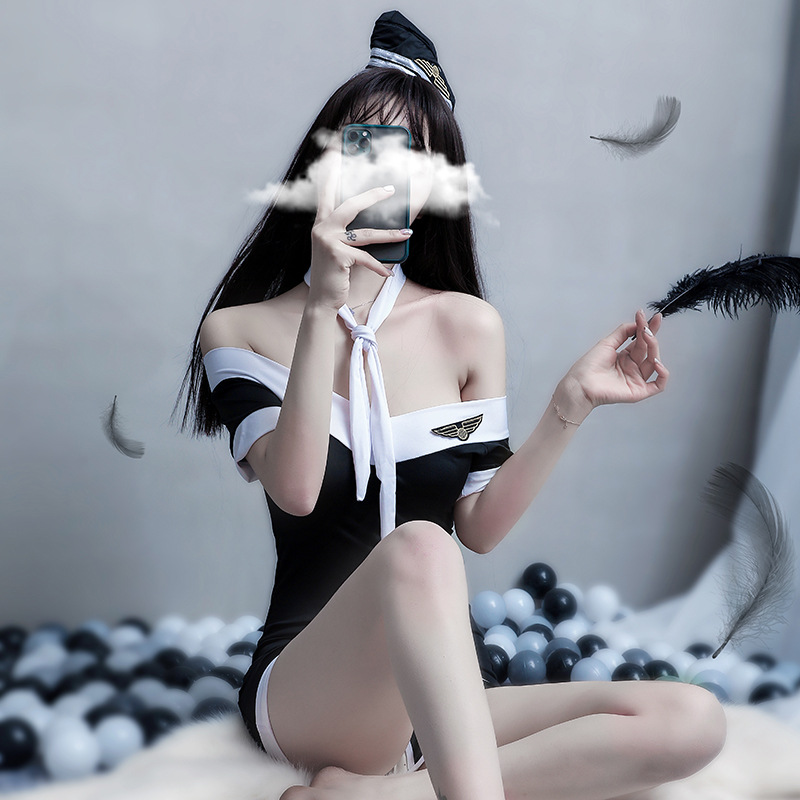 Váy ngủ sexy Cosplay hải quân đen