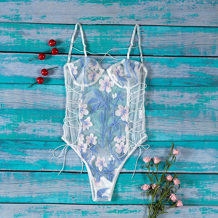 Bodysuit thêu hoa cây dừa xanh