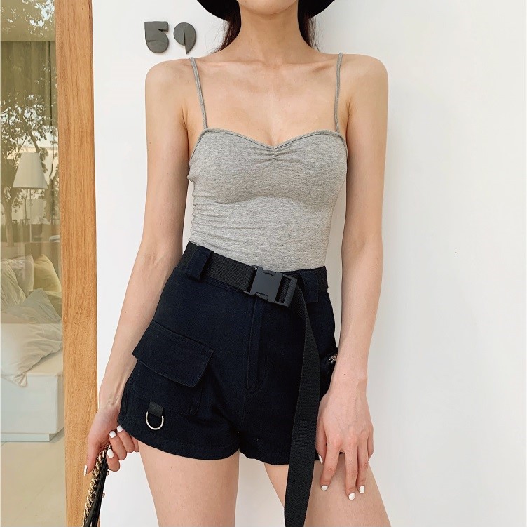 Bodysuit 2 dây trơn dễ phối đồ