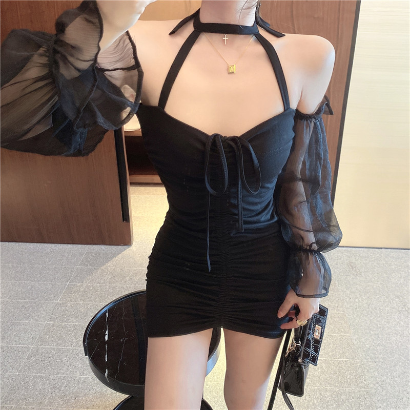 Váy body dài tay trong suốt