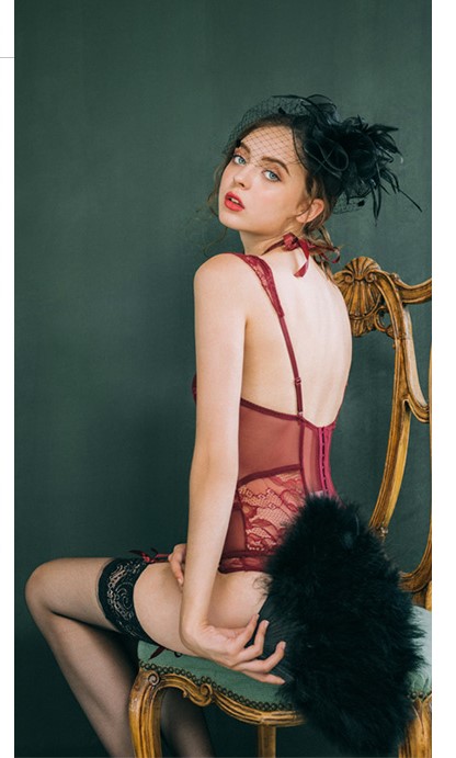 Bodysuit cúp ngực dây cuốn cổ Quảng Châu