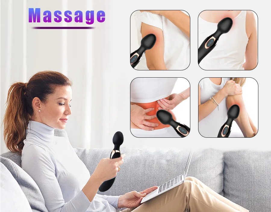 Vibrator 2 Đầu G Spot Clitoral 10 Chế Độ Rung Silicone