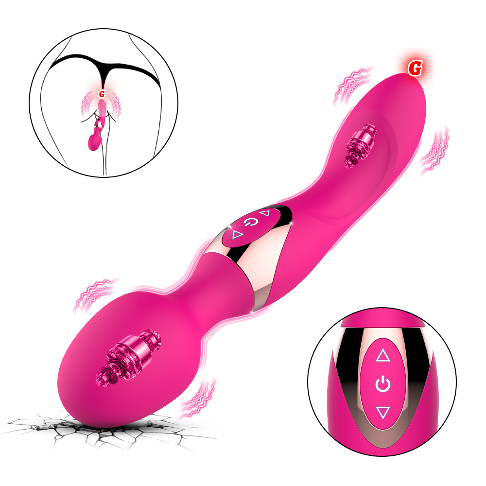 Vibrator 2 Đầu G Spot Clitoral 10 Chế Độ Rung Silicone