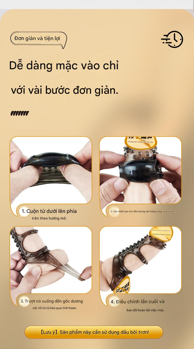 Vòng Đeo Dương Vật Có Gai Tiger Stripe Meleon Kéo Dài Thời Gian