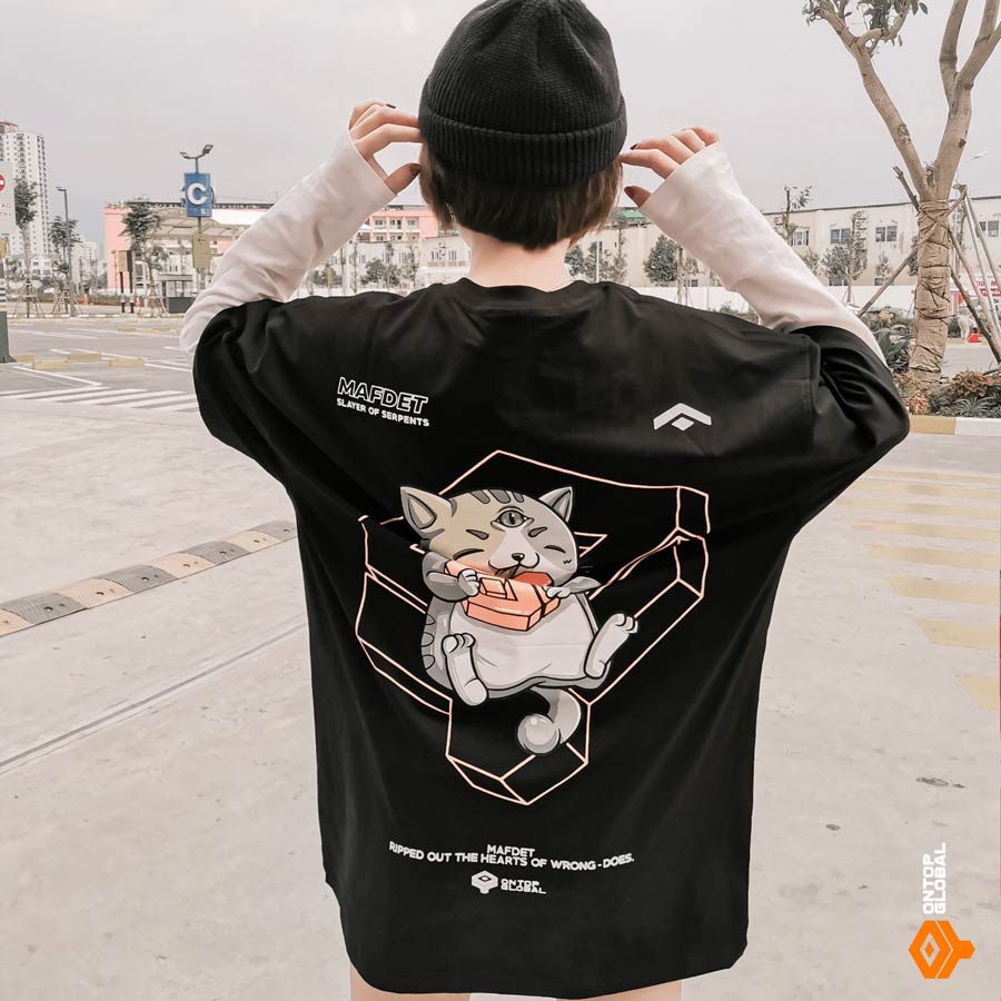 Áo thun local brand nữ màu đen ONTOP BRAND