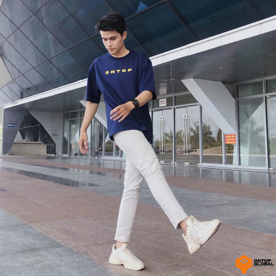 Áo thun local brand nam màu xanh đen