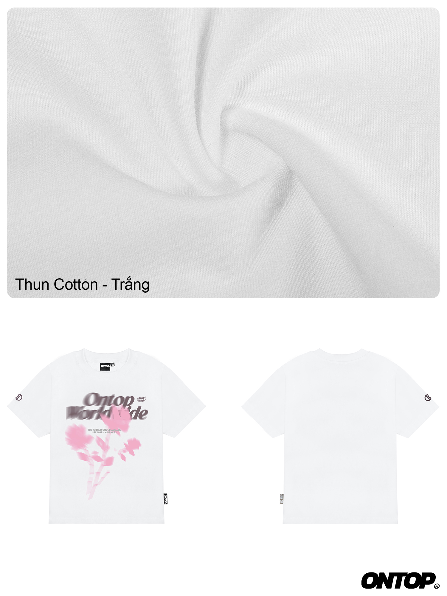 Baby tee nữ màu trắng ONTOP