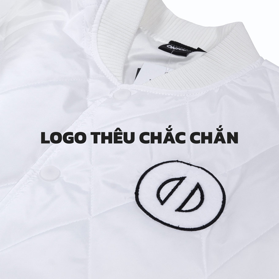 áo khoác bomber nữ form rộng local brand ontop màu trắng