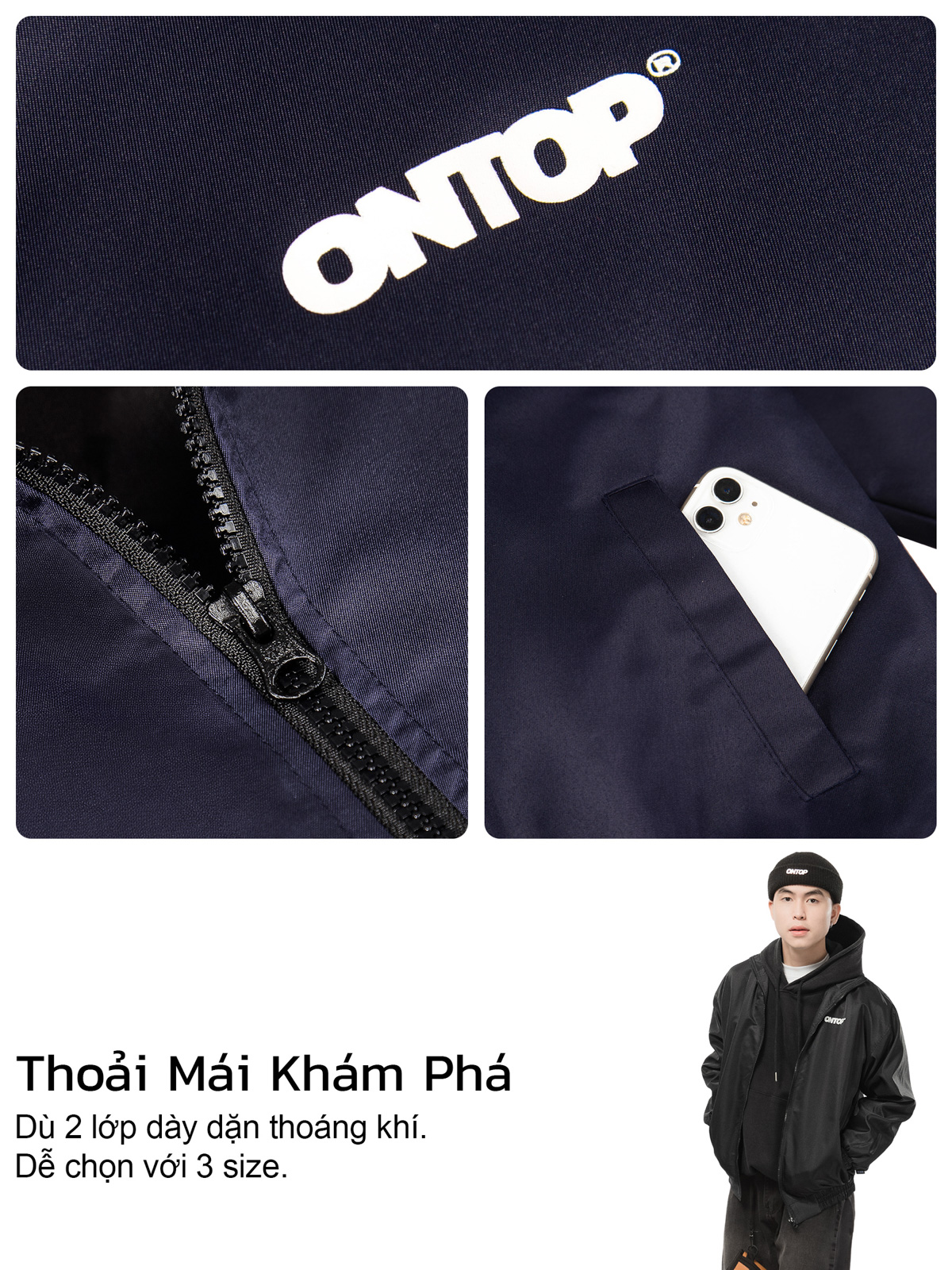 Áo khoác dù basic Ontop