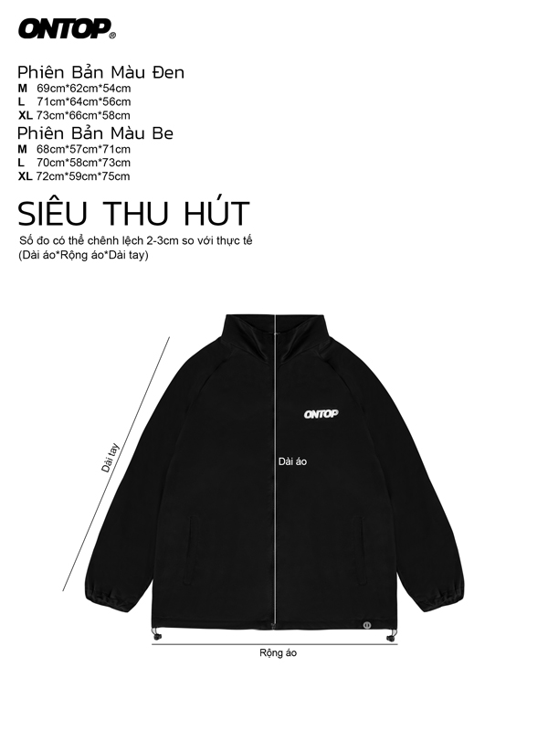 Áo khoác dù local brand ONTOP nam nữ 2 lớp cổ trụ
